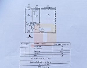 Garsonieră decomandată de vânzare în Cartier Dărmănești, 32,1mp, Parter