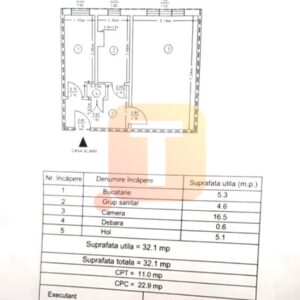 Garsonieră decomandată de închiriat în Dărmănești