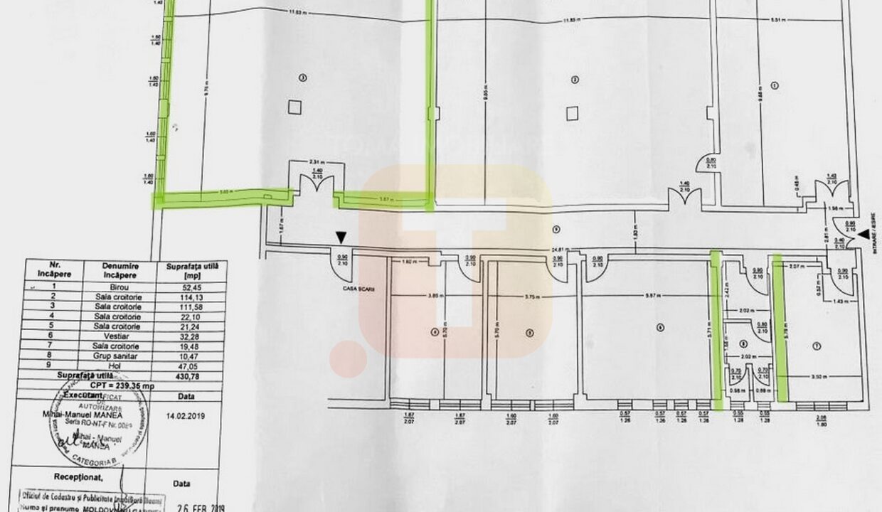 Spațiu industrial de închiriat 111 mp, zona Sărata, Piatra Neamț – Etaj 1